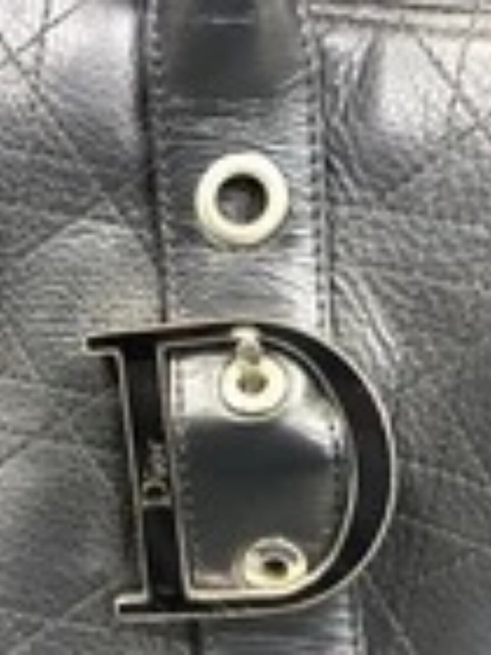 CHRISTIAN DIOR Logo Cannage Mini Boston Hand Bag Leather Black SHW Italy 96MA500 - Picture 8 of 16